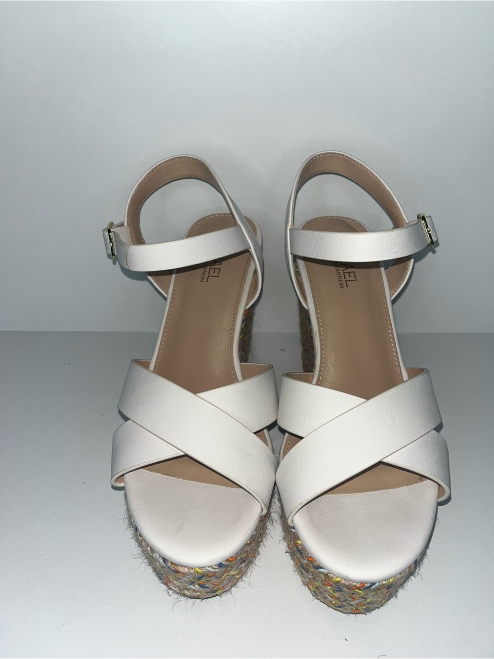 Women’s White Cross-Strap Platform Sandals